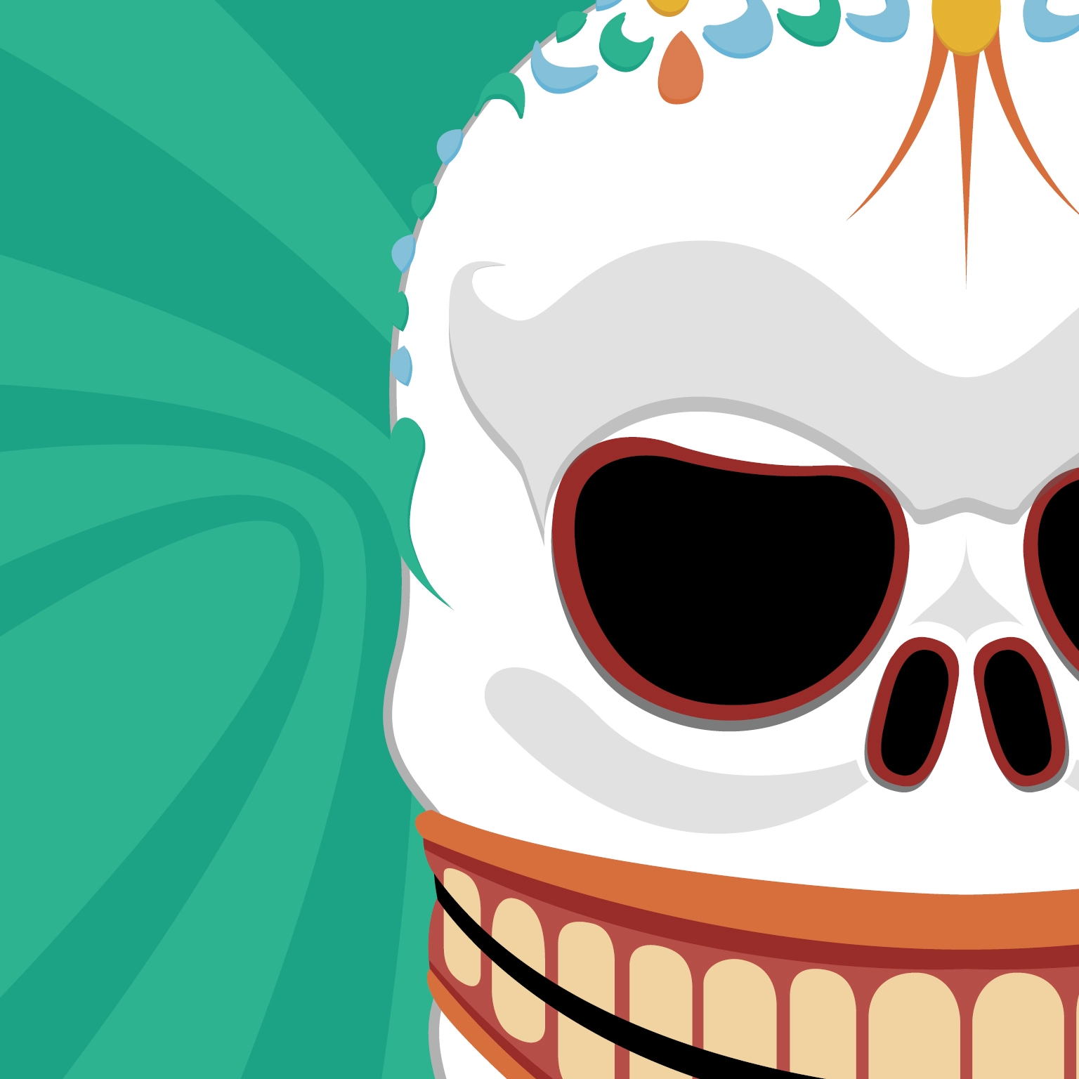 Detail of Cham mask depicting Turdag