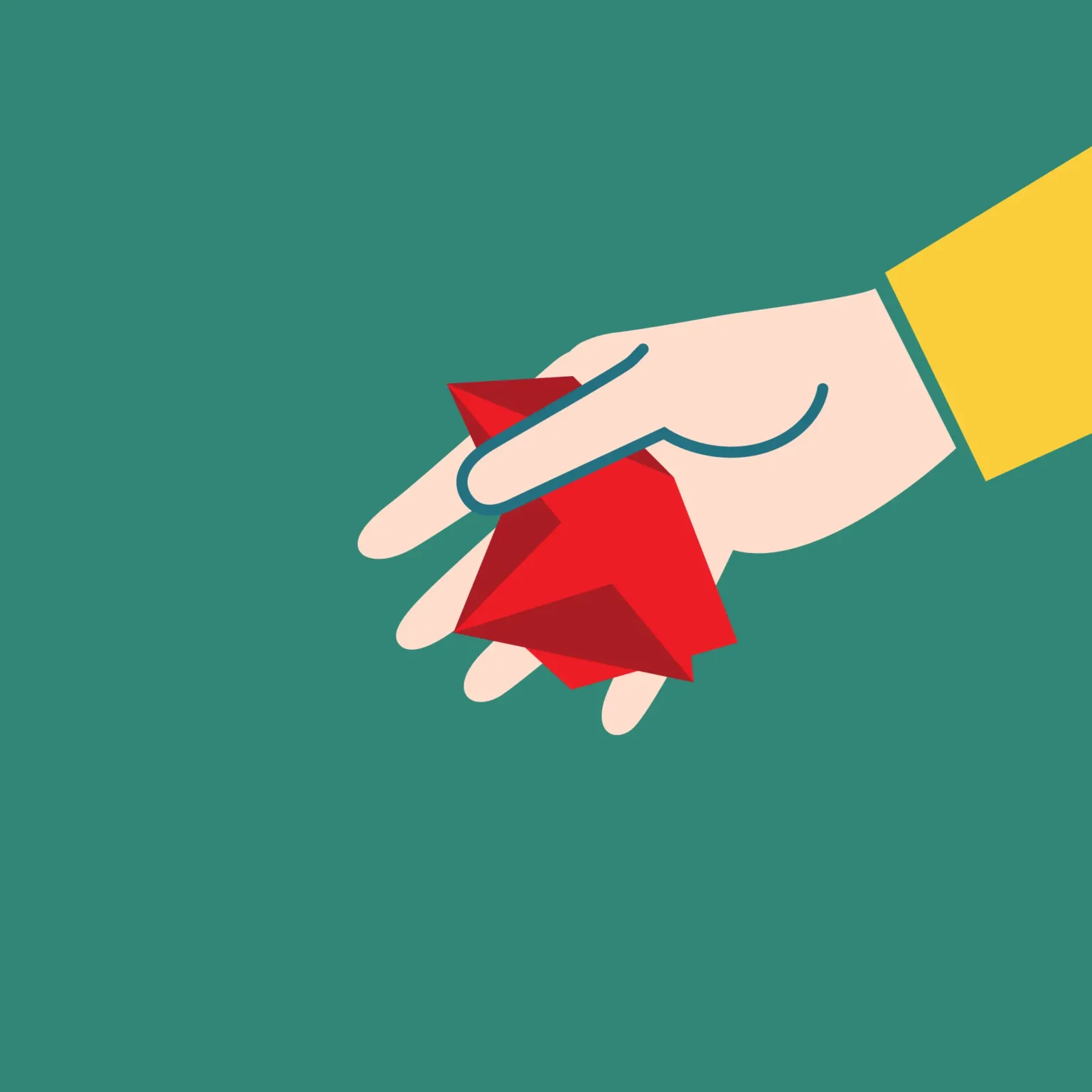 Frame 5: the scrap of paper is thrown into a bin