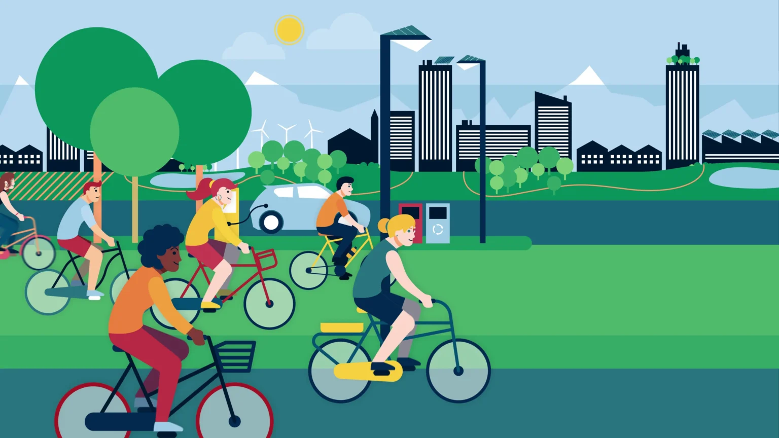 Frame 10: Even more people joined the movement, and the landscape was transformed.