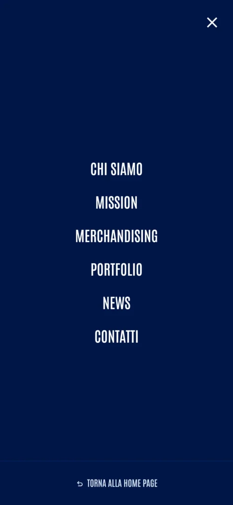 Mobile menu on the mobile version of the website