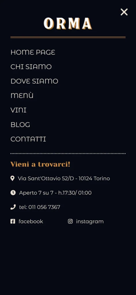 Off-canvas menu on mobile