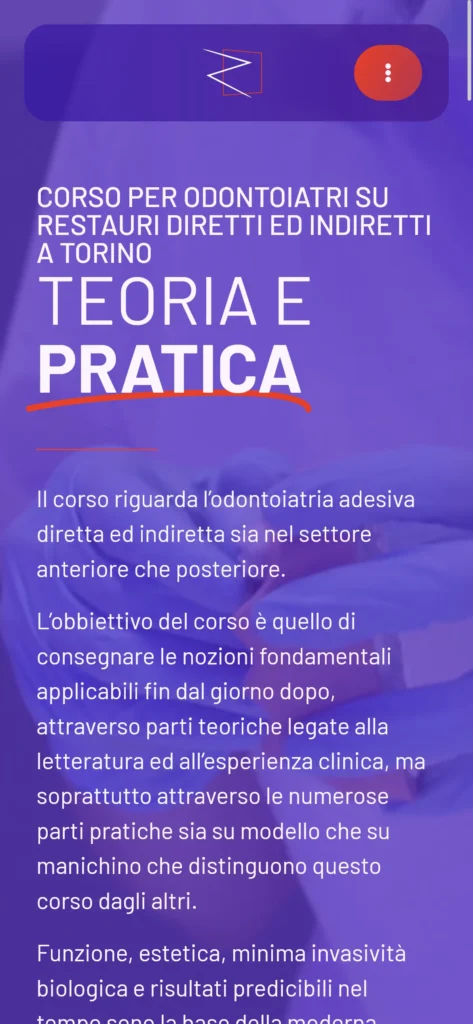 Home page of the Restaurando website in mobile version