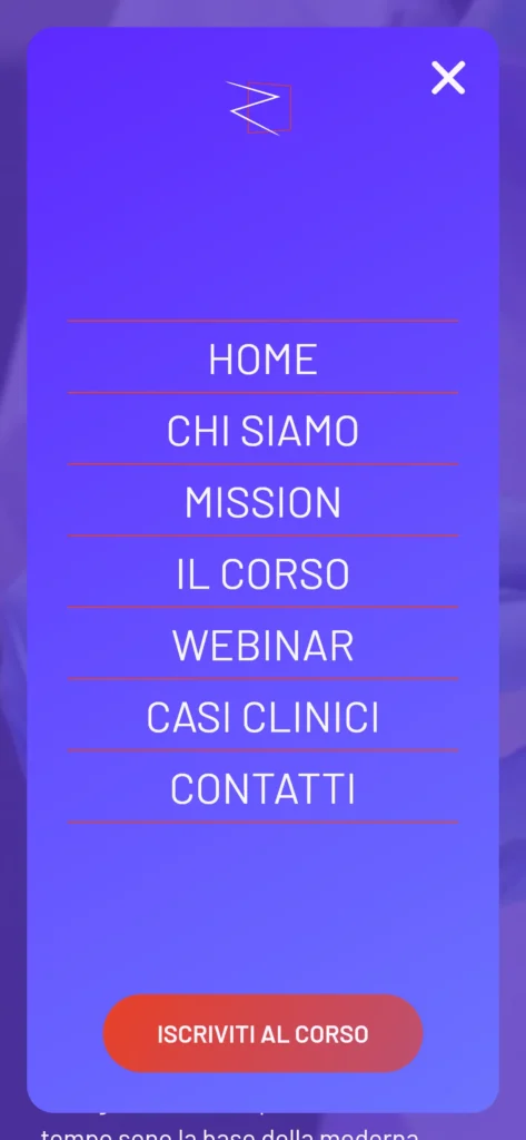 Mobile version of the off-canvas menu
